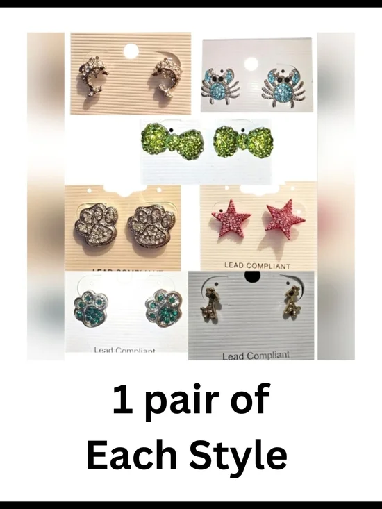 7 Pairs Of Hypoallergenic Earrings - Picture 1 of 1